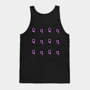 Pink Typewriter Letter Q Tank Top